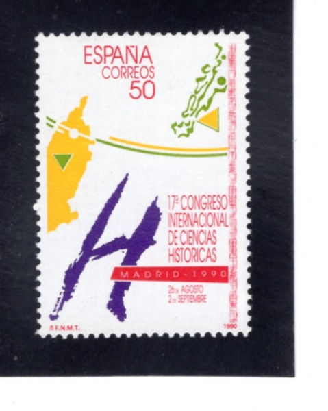 SPAIN(������)-#2632-50p-17TH INTL. CONGRESS OF HISTORICAL SCIENCES(��17ȸ ���� ������� ��ȸ)-1990.8.27��