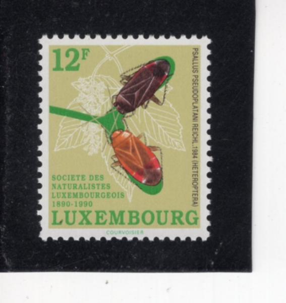 LUXEMBOURG(����θ�ũ)-#837-12fr-PSAIIUS PSEUDOPLATANI(�̸��ٰ�, �ʸ�����)-1990.5.28��