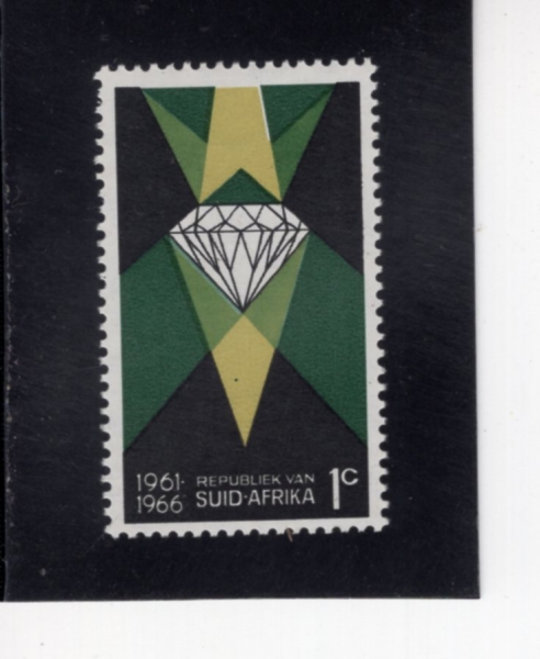 SOUTH AFRICA(��������ī��ȭ��)-#310-1c-DIAMOND(���̾߸��)-1966.5.31��