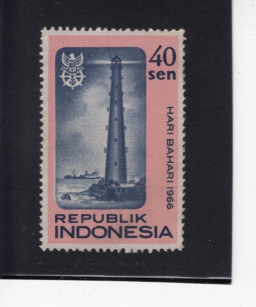 INDONESIA(�ε��׽þ�)-#688-40s-LIGHTHOUSE(���)-1966��