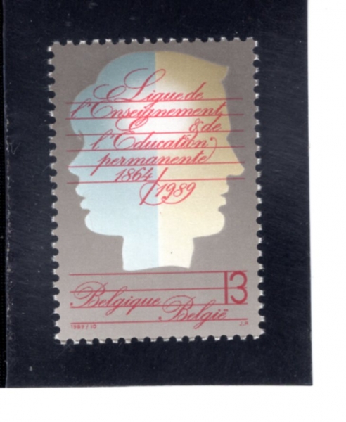BELGIUM(���⿡)-#1326-13fr-EDUCATION LEAGUE, 125TH ANNIV.(���� ���� 125�ֳ�)-1989.9.25��