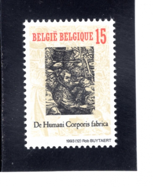 BELGIUM(���⿡)-#1507-15fr-PUBLICATION OF DE HUMANI CORPORIS FABRICA, BY ANDREAS VESALIUS, 1543(�ȵ巹�ƽ� ���츮�콺, ��ü �غ���)-1993.10.4��