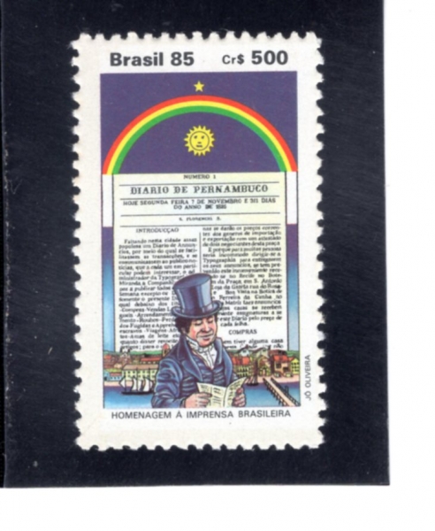 BRAZIL(�����)-#2033-500cr-NATL. PRESS SYSTEM(����� ����� ����)-1985.11.7��