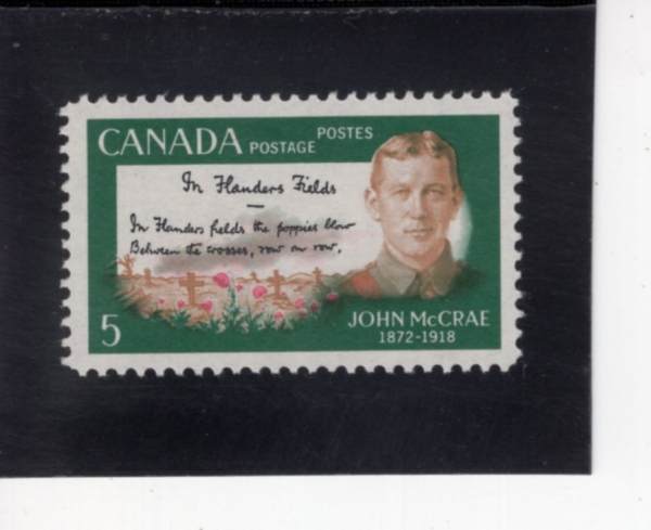 CANADA(ĳ����)-#487-5c-JOHN MCCRAE AND \"FLANDERS FIELDS\"(�� ��ũ����, \"�ö��帣 ���ǿ���\")-1968.10.15��