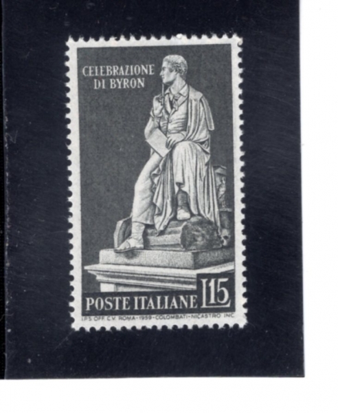 ITALY(��Ż����)-#771-15 I-STATUE OF LORD BYRON(�ε� ���̷��� ����)-1959.4.21��