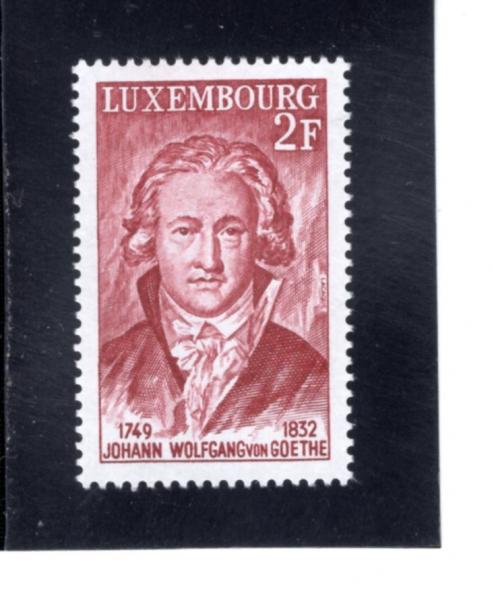 LUXEMBOURG(����θ�ũ)-#593-2fr-JOHANN WOLFGANG VON GOETHE(���� ������ �� ����)-1977.3.14��