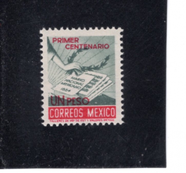 MEXICO(�߽���)-#889-1p-SYMBOLIZING ADOPTION OF NATIONAL ANTHEM(������ ���� ��¡)-1954.9.16��
