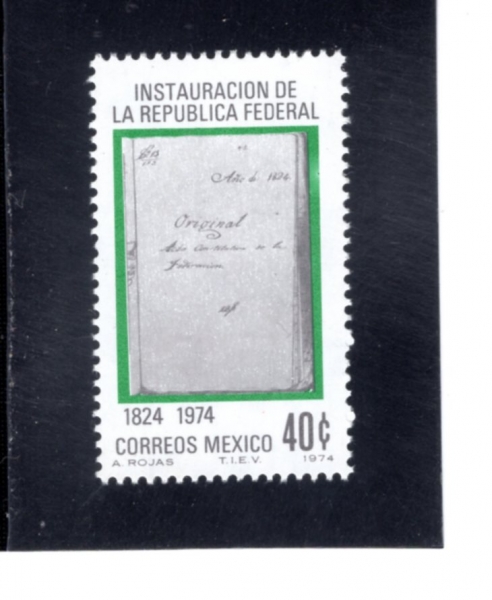 MEXICO(�߽���)-#1068-40c-LAW OF 1824(1824�� �߽��� ���� ���)-1974.10.11��