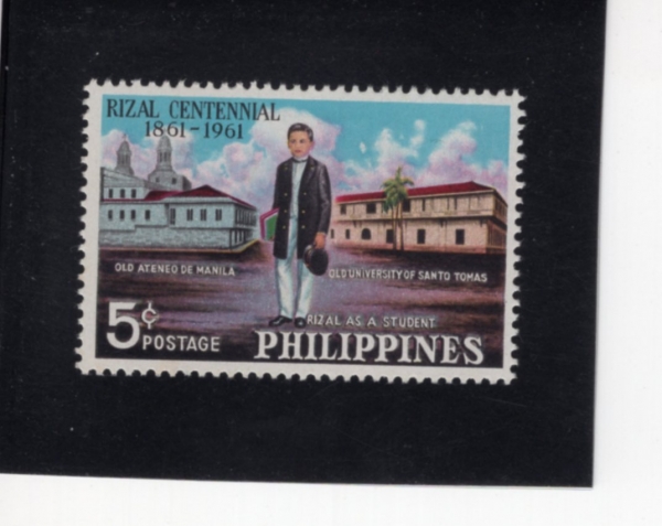PHILIPPINES(�ʸ���)-#836-5c-JOSE RIZAL AS STUDENT(ȣ�� ����)-1961.1.19��