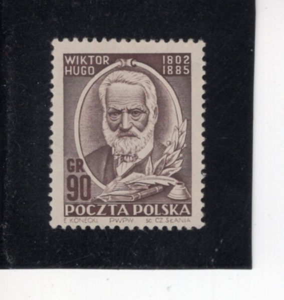 POLAND(������)-#559-90g-VICTOR HUGO(���丣 ����)-1952.9.1��