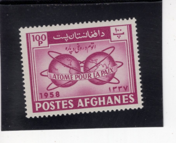 AFGHANISTAN(�������Ͻ�ź)-#463-100p-ATOMIC ENERGY ENCICLING THE HEMISPHERES(�ݱ��� �ѷ��� ���ڷ�)-1958.10.20��