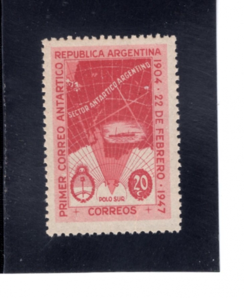 ARGENTINA(�Ƹ���Ƽ��)-#562-20c-MAP OF ARGENTINA ANTARCTIC CLAIMS(�Ƹ���Ƽ�� ���� ������ ����)-1947��
