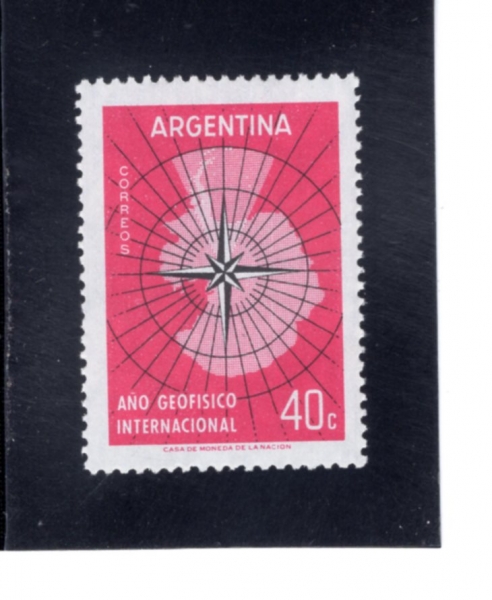 ARGENTINA(�Ƹ���Ƽ��)-#677-40c-MAP OF ANTARCTICA(���� ����)-1958.7.12��