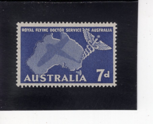 AUSTRALIA(����Ʈ���ϸ���)-#305-7p-CADUCEUS AND MAP OF AUSTRALIA(ī���ɿ콺, ����Ʈ���ϸ��� ����)-1957.8.21��