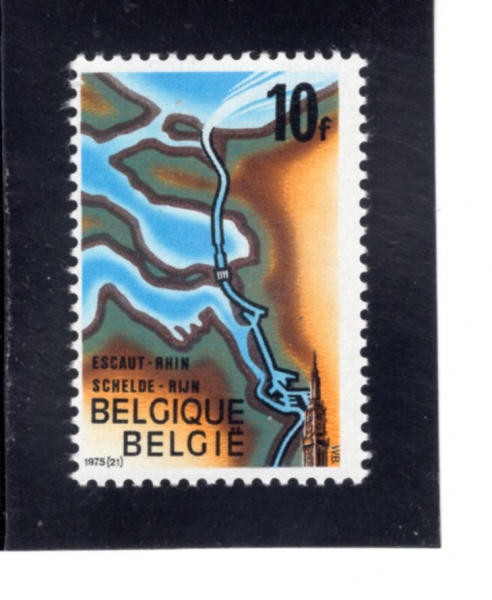 BELGIUM(���⿡)-#936-10fr-MAP OF SCHELDE-RHINE CANAL(����Ʈ-���� ���� ����)-1975.9.20��