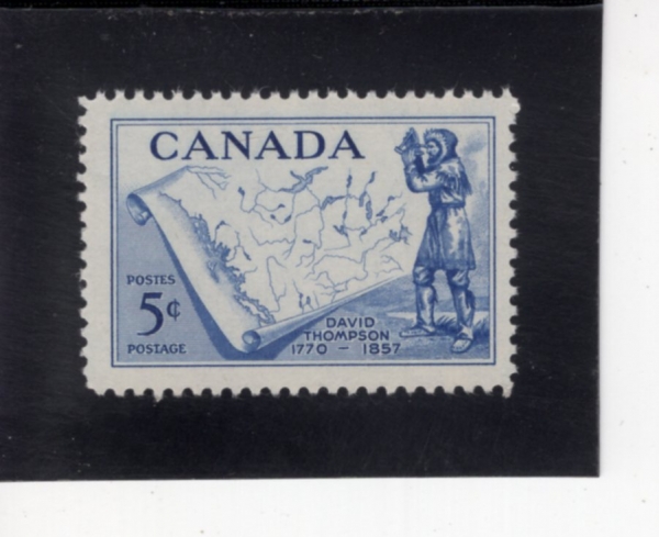 CANADA(ĳ����)-#370-5c-DAVID THOMPSON AND MAP OF WESTERN CANADA(���̺�� �轼, ���� ĳ���� ����)-1957.6.5��