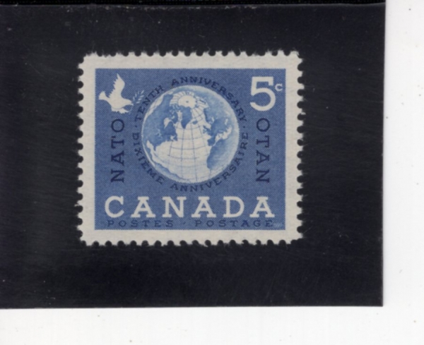 CANADA(ĳ����)-#384-5c-GLOBE AND DOVE(����, ����)-1959.4.2��