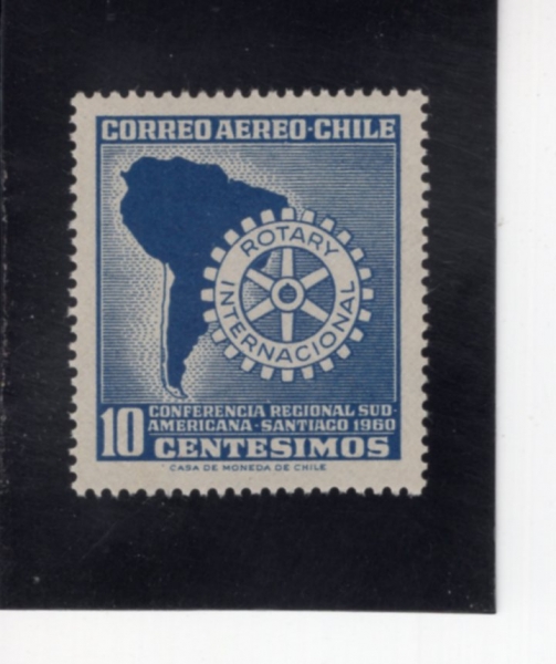 CHILE(ĥ��)-#C221-10c-MAP AND ROTARY EMBLEM(����, ��Ÿ�� ������)-1960.12.1��