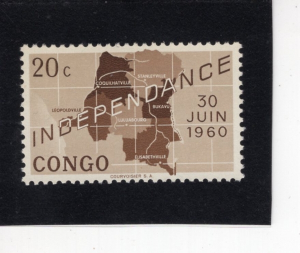 CONGO, DEMOCRATIC REPUBLIC(��� �������ǰ�ȭ��)-#356-20c-MAP OF CONGO(��� ����)-1960��