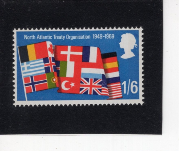 GREAT BRITAIN(����)-#587-1sh6p-FLAGS OF NATO NATIONS FORMING ON FLAG(NATO �������� ���)-1969.4.2��