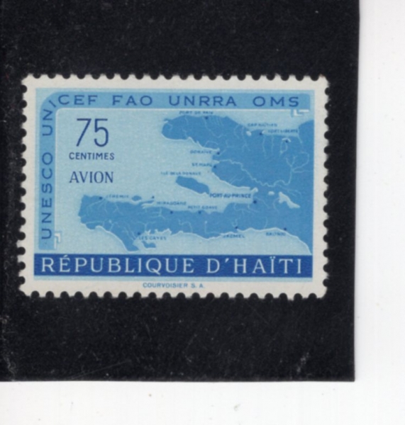 HAITI(����Ƽ)-#C134-75c-MAP OF HAITI(����Ƽ ����)-1958.12.5��