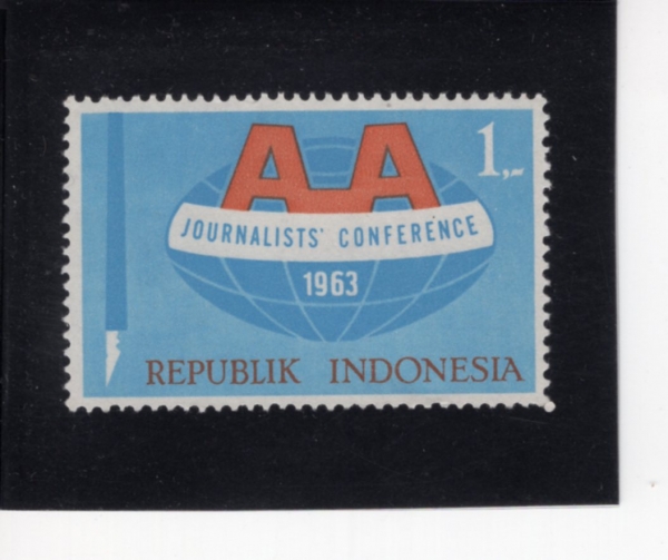 INDONESIA(�ε��׽þ�)-#593-1r-PEN AND CONFERENCE EMBLEM(PEN�� ���۷��� ������)-1963.4.24��