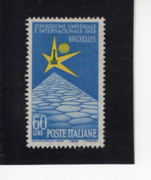 ITALY(��Ż����)-#744-60 I-BRUSSELS FAIR EMBLEM(��� �ڶ�ȸ)-1958.6.12��
