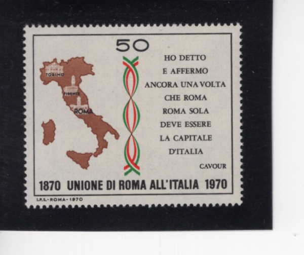 ITALY(��Ż����)-#1019-50 I-MAP OF ITALY AND QUOTATION OF COUNT CAMILLO CAVOUR(��Ż���� ����, ī�з� ī�θ� ������ �ο빮)-1970.9.19��