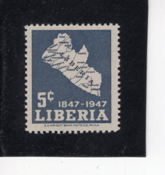 LIBERIA(���̺�����)-#308-5c-MAP OF LIBERIA(���̺����� ����)-1947.12.22��