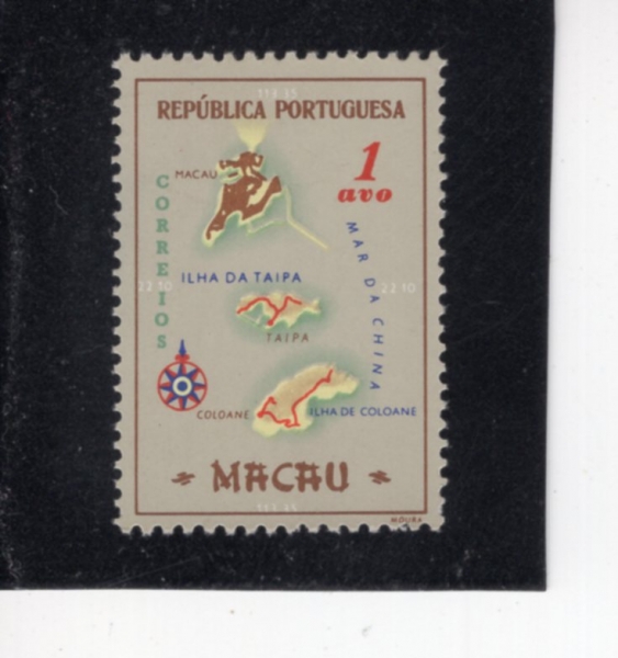 MACAO(��ī��)-#383-1a-MAP OF COLONY(�Ĺ��� ����)-1956.5.10��