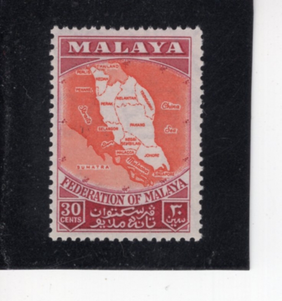 MALAYA-FEDERATION OF MALAYA(����� ����)-#83-30c-MAP OF FEDERATION(���� ����)-1957.5.5��