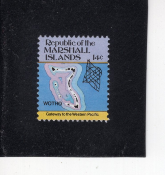 MARSHALL ISLANDS(���� ����)-#40-14c-WOTHO ATOLL, NAVIGATIONAL STICK CHART(���� ȯ��, ���� �ص�)-1985.6.5��
