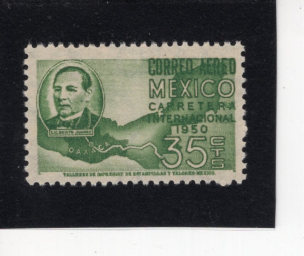 MEXICO(�߽���)-#C200-35c-PRES. JUAREZ AND MAP(������ �ľƷ���, ����)-1950.5.21��