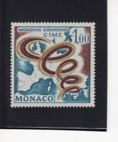 MONACO(����)-#668-1fr-MAP OF EUROPE(���� ����)-1967.4.28��
