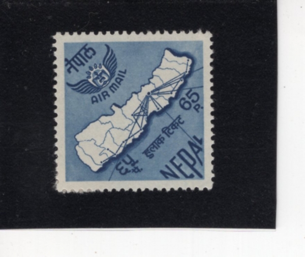 NEPAL(����)-#C4-65p-MAP OF NEPAL WITH AIRLINES NETWORK(���� �װ� ��Ʈ��ũ ����)-1968.7.1��