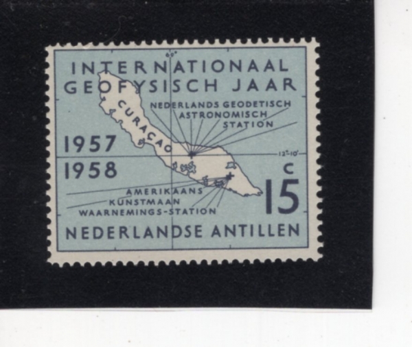 NETHERLANDS ANTILLES(�״����� ��ƿ����)-#241-15c-MAP OF CURACAO(����� ����)-1957.12.10��