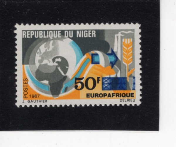 NIGER(������)-#202-50fr-MAP OF EUROPE AND AFRICA(����. ������ī ����)-1967.7.20��
