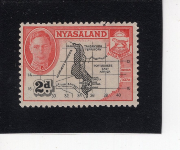 NYASLAND PROTECTORATE(�Ͼƻ췣��)-#71-2p-MAP AND COAT OG ARMS(����, ����)-1945.9.1��