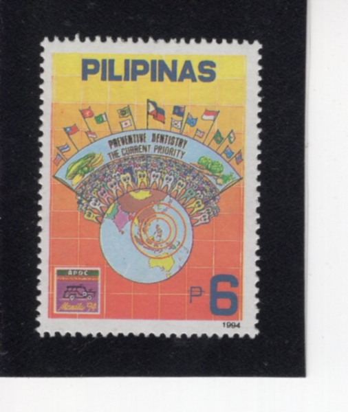 PHILIPPINES(�ʸ���)-#2290-6p-GLOBE, FLAGS AND TEETH(����, ����, ġ��)-1994.2.3��