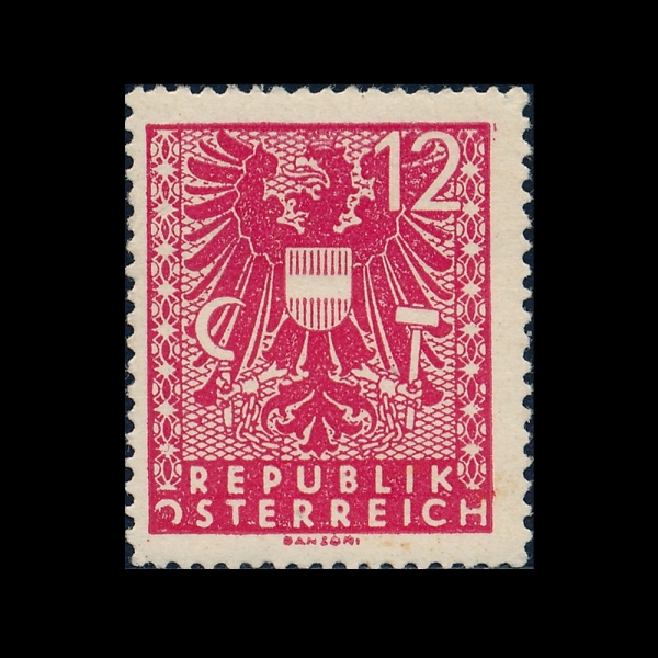AUSTRIA(����Ʈ����)-#438-12pf-COAT OF ARMS(����Ʈ���� ��ȭ�� ����)-1945.7.3��
