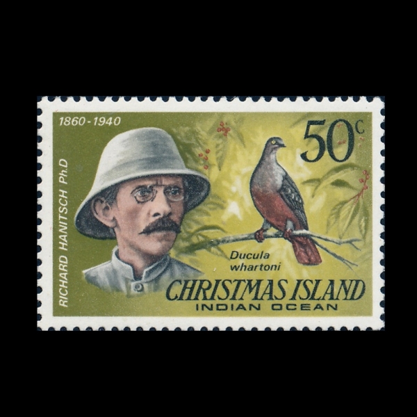 CHRISTMAS ISLAND(ũ�������� ��)-#81-50c-KARL RICHARD HANITSCH, ZOOLOGIST AND FRUIT PIEGEON BIRDS(Į ��ó�� �ϴ�ġ, ���Ϻ�ѱ�)-1978.5.31��