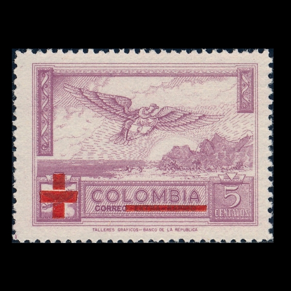 COLOMBIA(�ݷҺ��)-#RA53-5c-CONDOR CARRYING SHIELD(���и� �� �ܵ���)-1954��