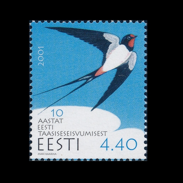 ESTONIA(������Ͼ�)-#420-4.40k-RESTORATION OF INDEPENDENCE, 10TH ANNIV.(���� ���� 10�ֳ�)-2001.8.7��