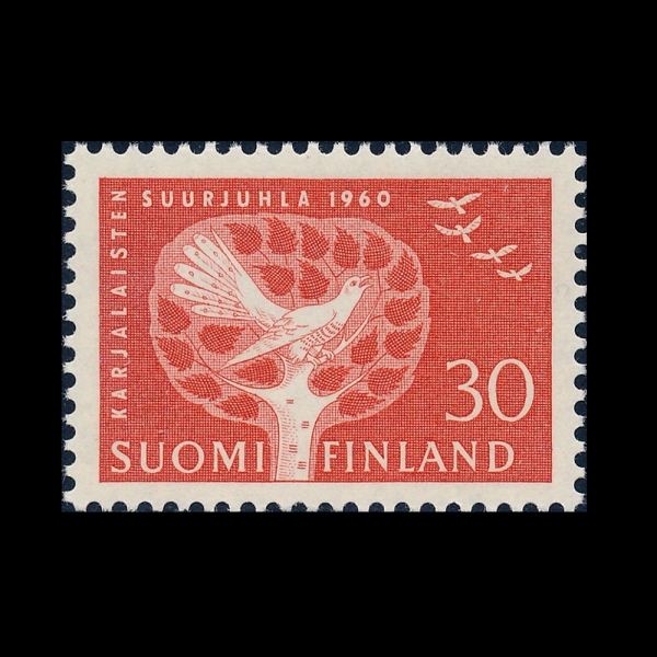 FINLAND(�ɶ���)-#372-30m-SYMBOLIC TREE AND CUCKOO(��¡���� ����, ���ٱ�)-1960.6.18��