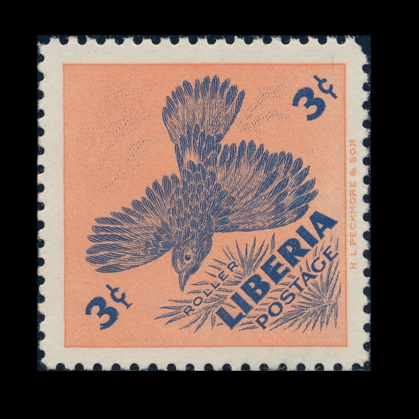 LIBERIA(���̺�����)-#342-3c-ROLLER(�����Ķ���)-1953.11.18��