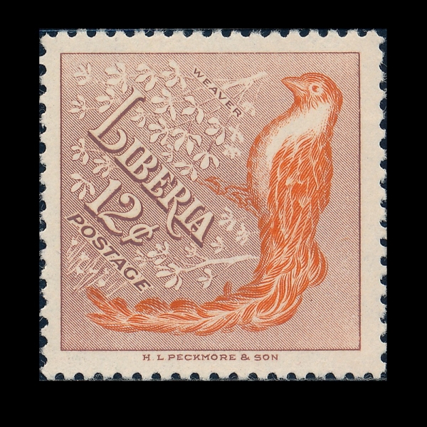 LIBERIA(���̺�����)-#346-12c-WEAVER(������)-1953.11.18��