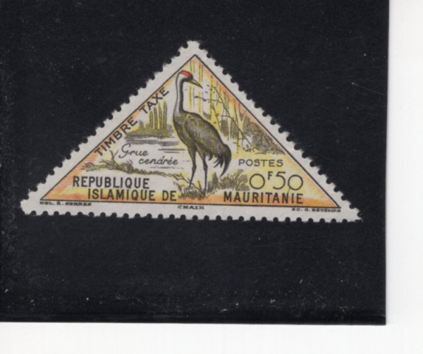 MAURITANIA(��Ÿ��)-#J27-50c-EURASIAN CRANE(����þ� �η��)-1963.9.7��