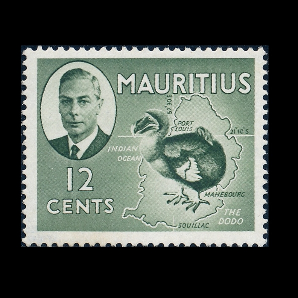 MAURITIUS(�𸮼Ž�)-#241-12c-MAP AND DODO(����, ������)-1950.7.1��