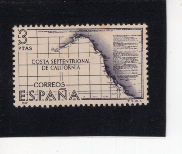 SPAIN(������)-#1494-3p-OLD MAP OF COAST OF NORTHERN CALIFORNIA(�Ϻ� Ķ�����Ͼ� �ؾ��� �� ����)-1967.10.12��