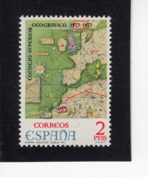 SPAIN(������)-#1799-2p-NAUTICAL CHART OF WESTERN EUROPE AND NORTH AFRICA(������. �Ͼ�����ī �ص�)-1974.1.26��